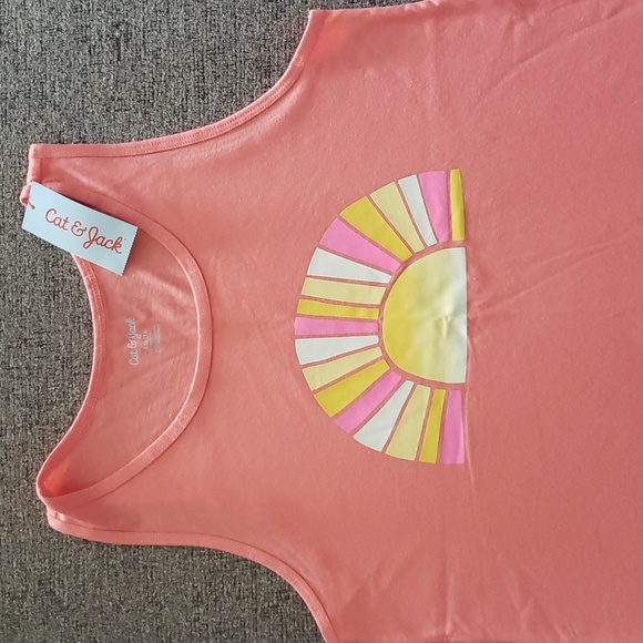 NWT Cat & Jack girl's coral tank top XXL (18) - Picture 2 of 5